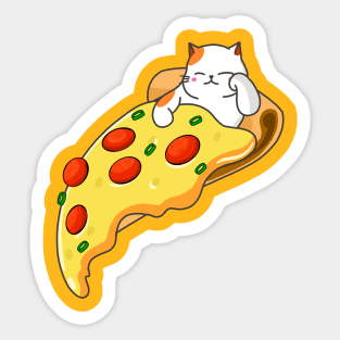 Cat and Pizza Sticker